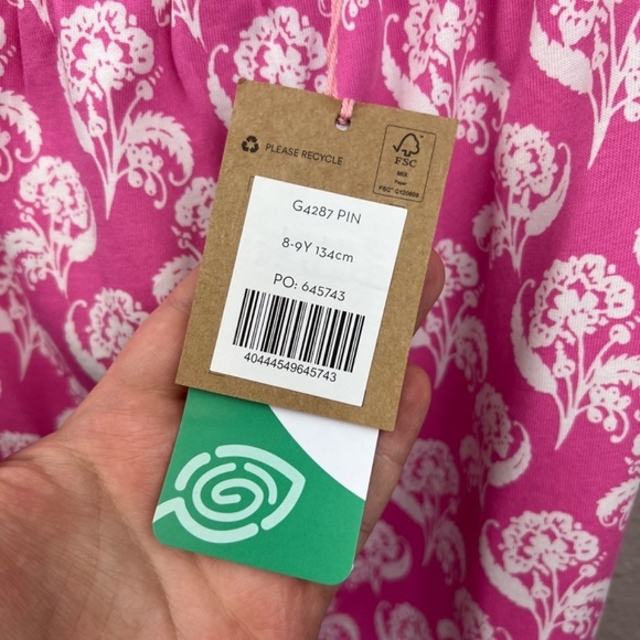 Mini Boden Printed Trim Top in Pink Floral Sz 8-9Y - Picture 4 of 5